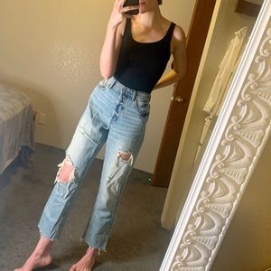 Relaxed Straight Leg Denim Jean